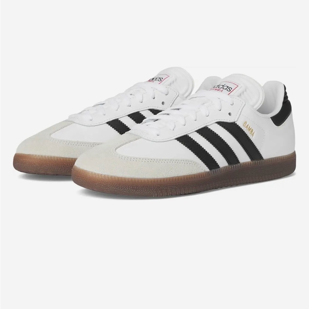 adidas Samba White with Black Stripes and Gum Sole